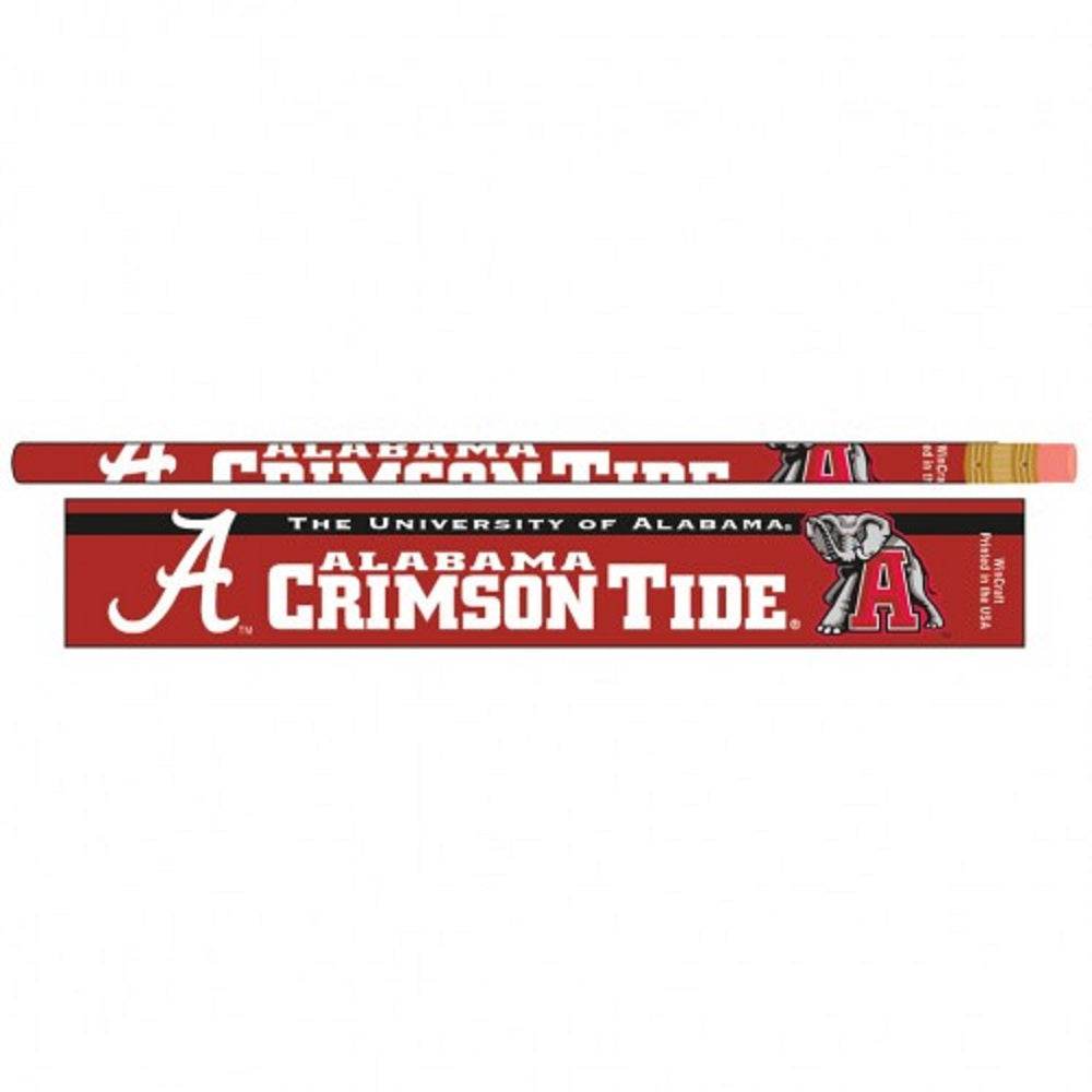Alabama Crimson Tide Pencil 6 Pack WinCraft Supplies - ToylandEU