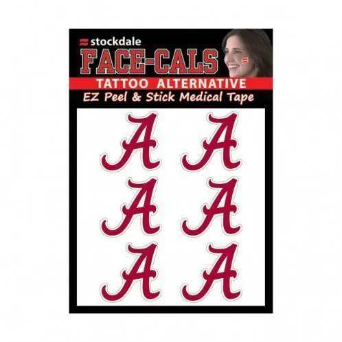 Alabama Crimson Tide Tattoo Face Decals Six Pack Waterless - ToylandEU