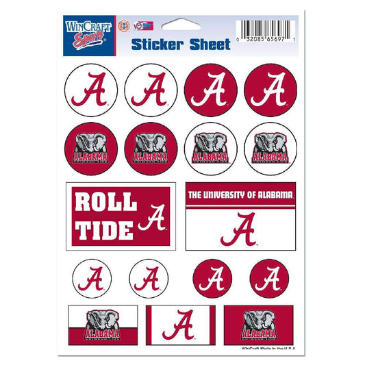 Alabama Crimson Tide Vinyl Decal Sheet 5x7 Sticker Pack - ToylandEU