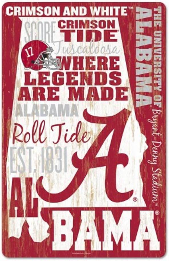 Alabama Crimson Tide Wood Sign 11x17 Established Date - ToylandEU