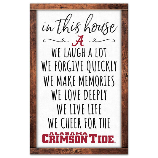 Alabama Crimson Tide Wood Sign 11x17 In This House Today - ToylandEU