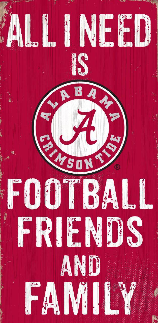 Alabama Crimson Tide Wood Sign 6x12 Football Friends Family - ToylandEU