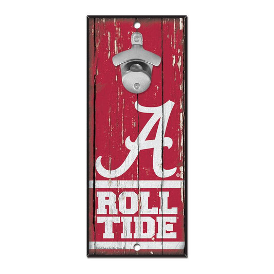 Alabama Crimson Tide Wood Sign Bottle Opener 5x11 Retro - ToylandEU