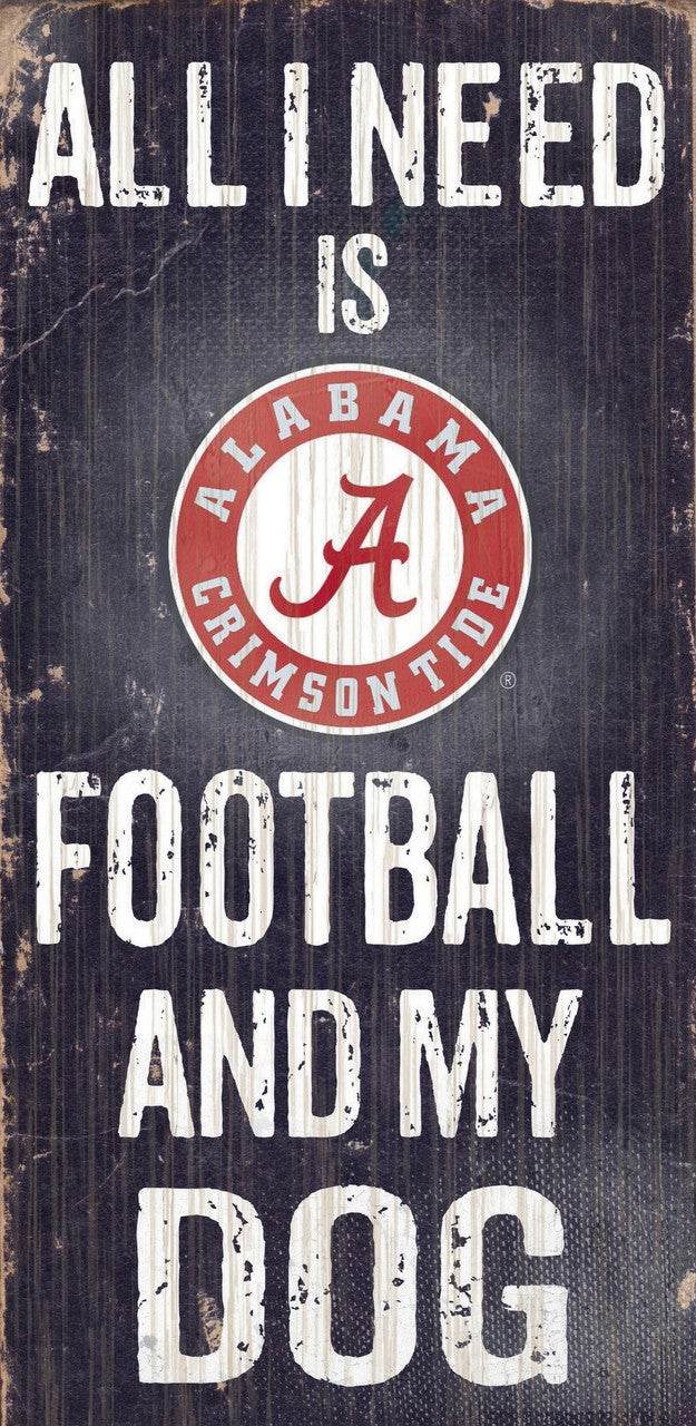 Alabama Crimson Tide Wood Sign Football and Dog 6x12 - ToylandEU