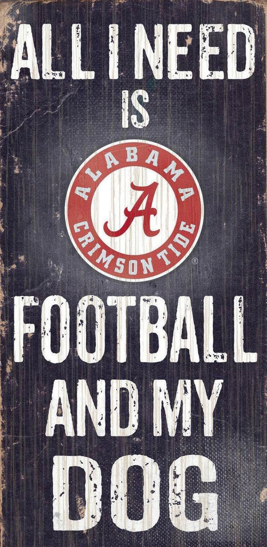 Alabama Crimson Tide Wood Sign Football and Dog 6x12 - ToylandEU