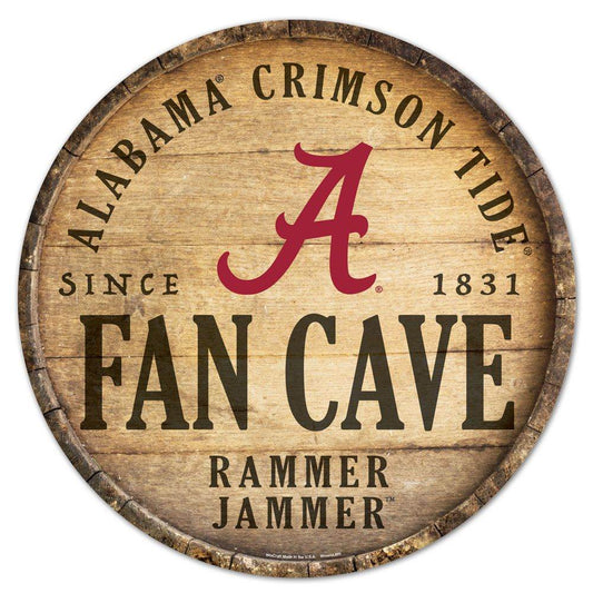 Alabama Crimson Tide Wood Sign Round Barrel Top 14 Inch - ToylandEU