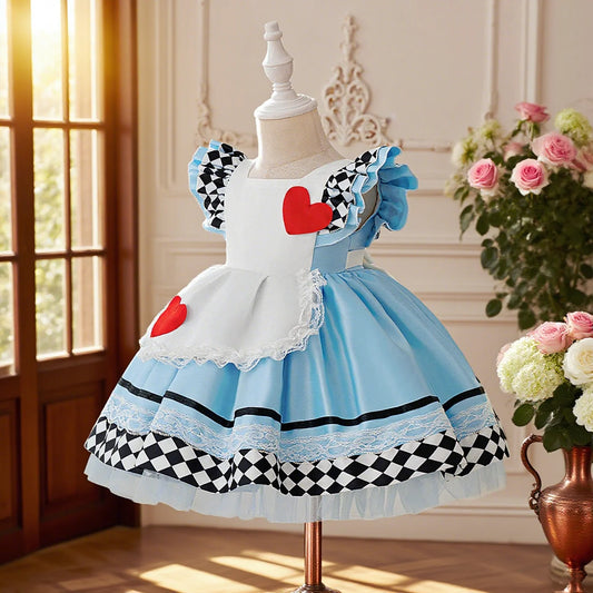 Alice In Wonderland Inspired Baby Girl Dress With Lace - ToylandEU