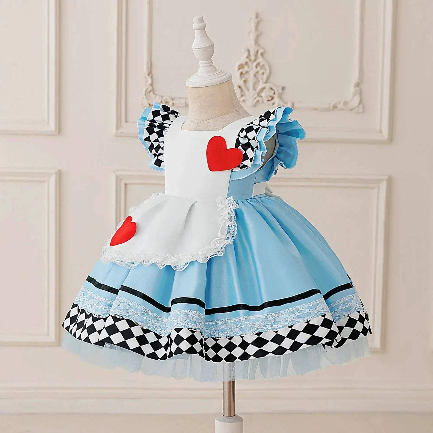 Alice In Wonderland Inspired Baby Girl Dress With Lace - ToylandEU