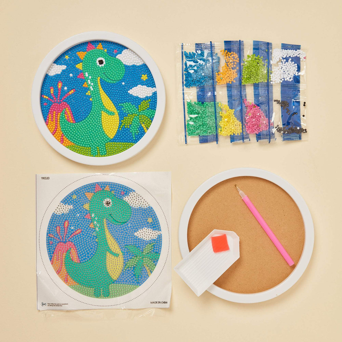 Diamond Art Kit | Self Adhesive Canvas | All Supplies Included | For Kids