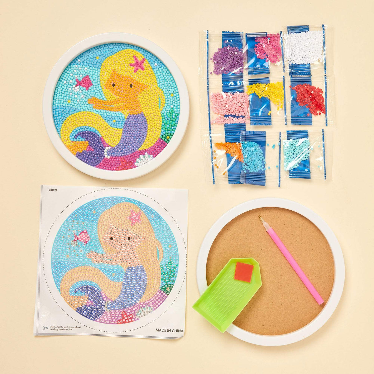 Diamond Art Kit | Self Adhesive Canvas | All Supplies Included | For Kids