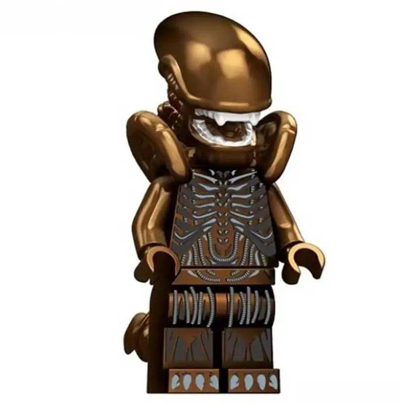 Alien Xenomorph metalic CopperLego Minifigures custom toys - Minifigure Toys