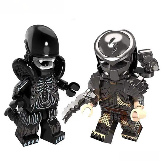 Aliens Vs Predator set of 2 Lego Compatible Minifigures - Minifigure Toys