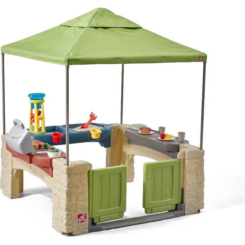 All Around Playtime Patio with Canopy Playset – Shaded Outdoor Playhouse for Kids with Realistic Interactive Features - ToylandEU