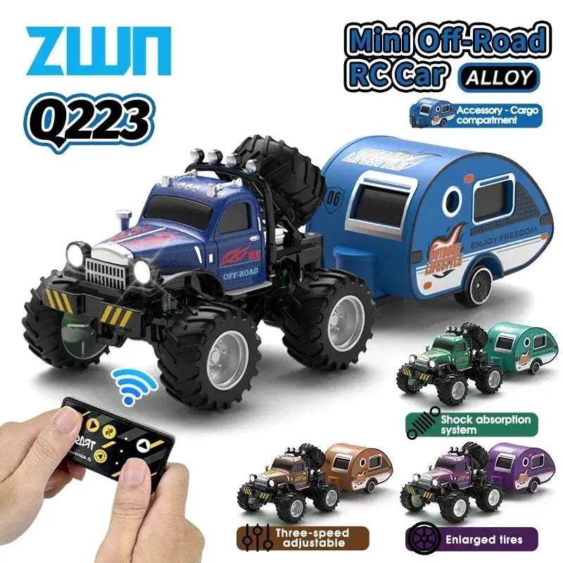 All Terrain Alloy RC Truck With Trailer Gift For Kids - ToylandEU