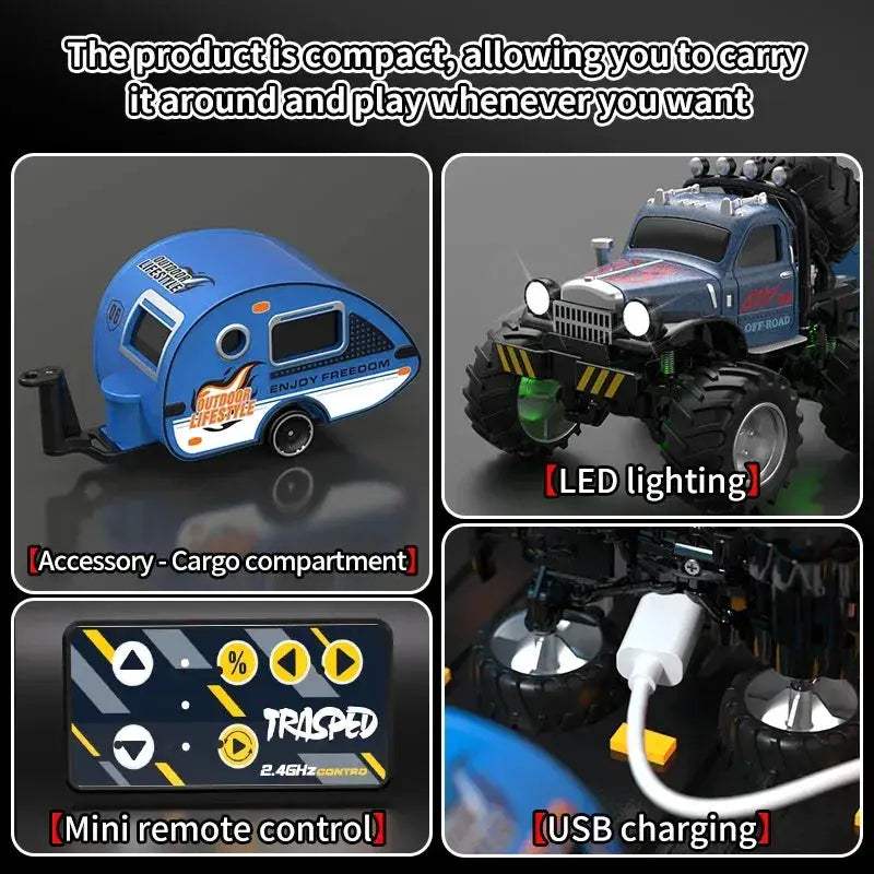 All Terrain Alloy RC Truck With Trailer Gift For Kids - ToylandEU
