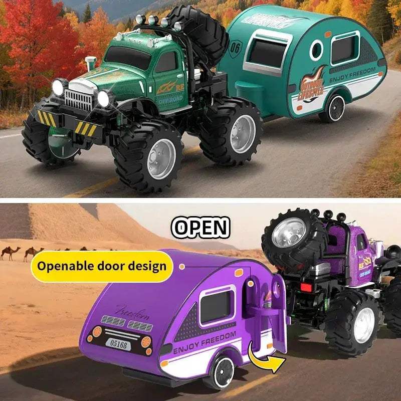 All Terrain Alloy RC Truck With Trailer Gift For Kids - ToylandEU