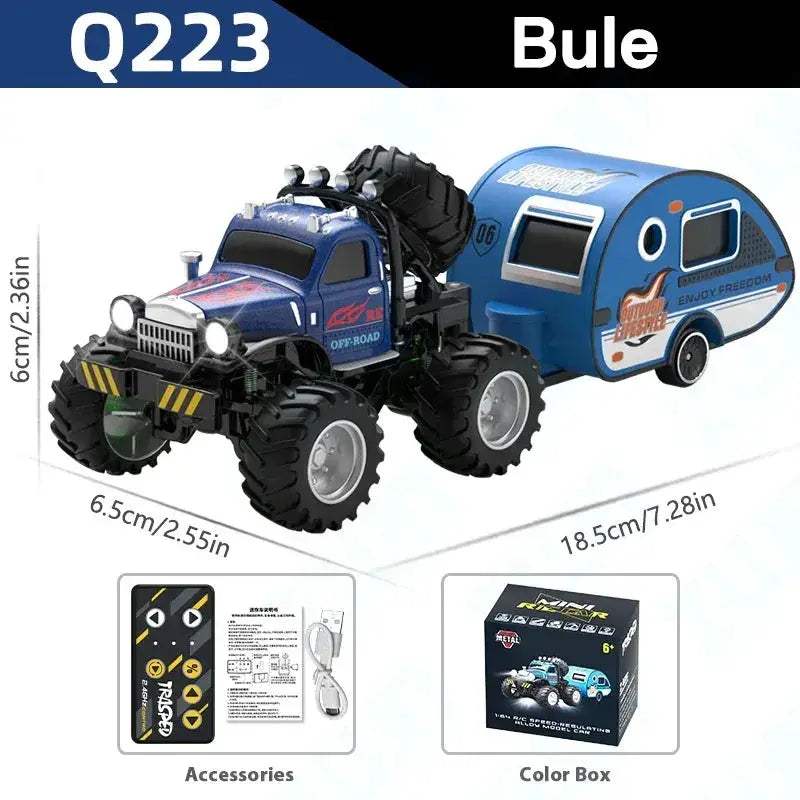 All Terrain Alloy RC Truck With Trailer Gift For Kids - ToylandEU
