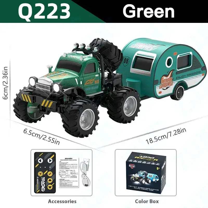 All Terrain Alloy RC Truck With Trailer Gift For Kids - ToylandEU