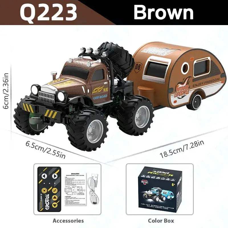All Terrain Alloy RC Truck With Trailer Gift For Kids - ToylandEU
