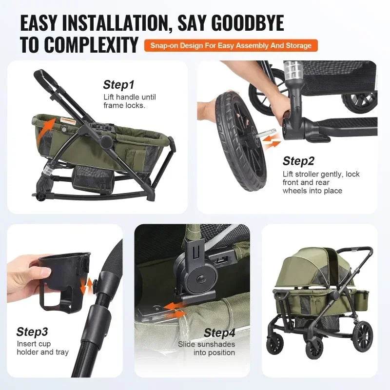 All-Terrain Stroller Wagon 2 Seats Foldable Expedition - ToylandEU