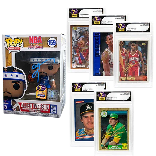 Autographed Sports Memorabilia Set Iverson And Canseco