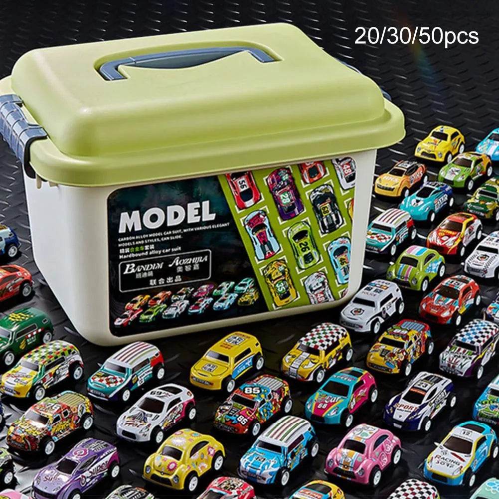 Alloy Mini Car Collection Set with Storage Box - 20/30/50 Assorted Models - ToylandEU