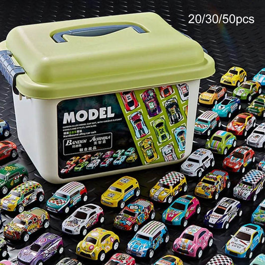 Alloy Mini Car Collection Set with Storage Box - 20/30/50 Assorted Models - ToylandEU