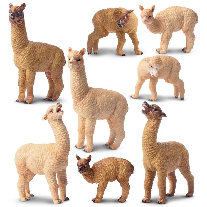  Alpaca Figures | 8 Piece Set Cake Toppers | Toylandeu™ 