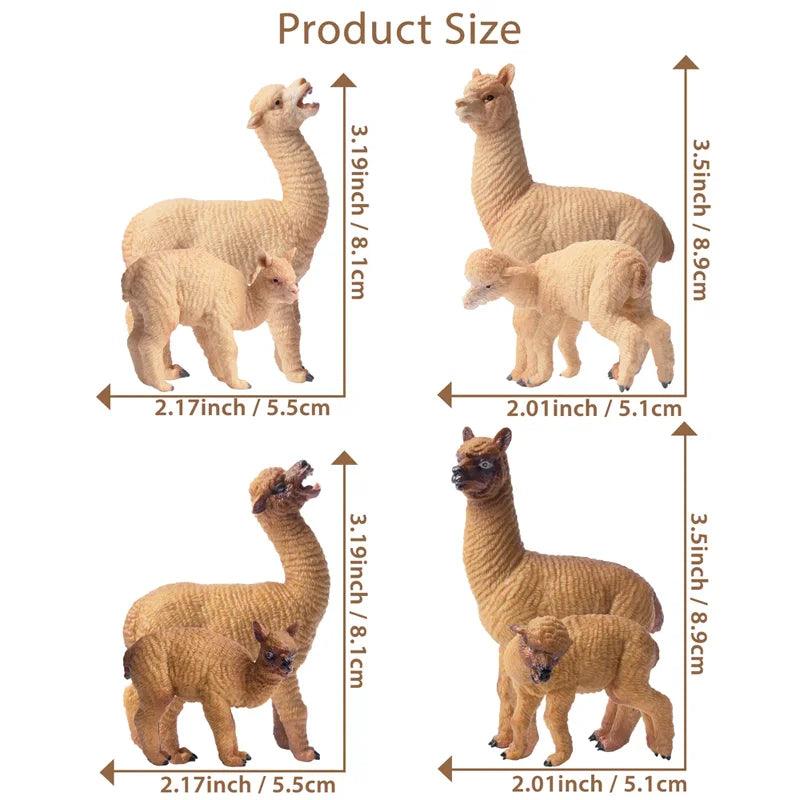  Alpaca Figures | 8 Piece Set Cake Toppers | Toylandeu™ 