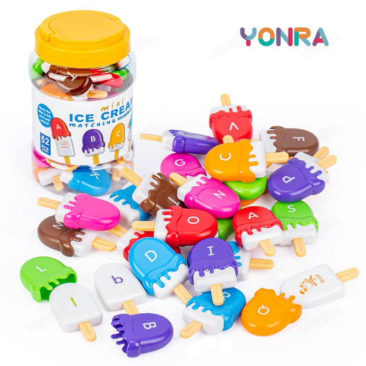 Alphabet Learning Toys for Toddlers Ice Cream ABC Letter Matching Toy Preschool Educational Montessori Toy Kids for Boys Girls - ToylandEU