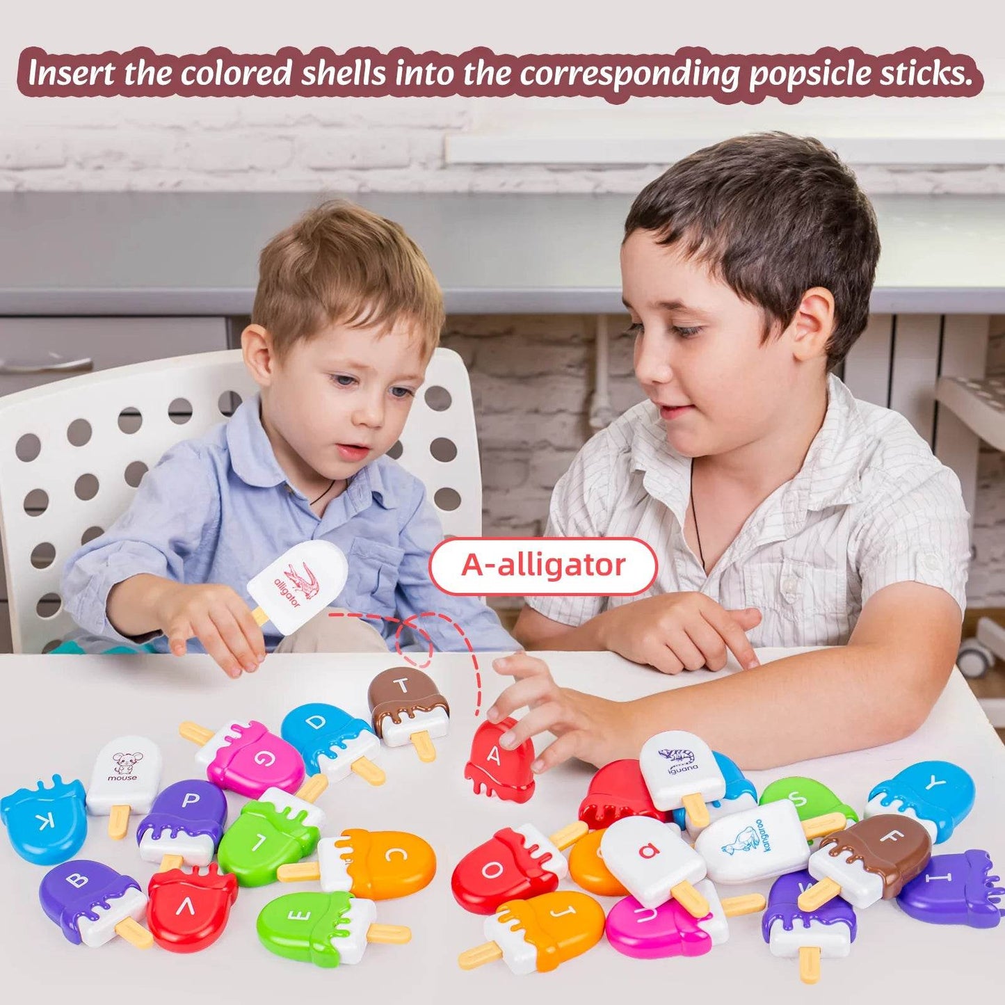 Alphabet Learning Toys for Toddlers Ice Cream ABC Letter Matching Toy Preschool Educational Montessori Toy Kids for Boys Girls - ToylandEU