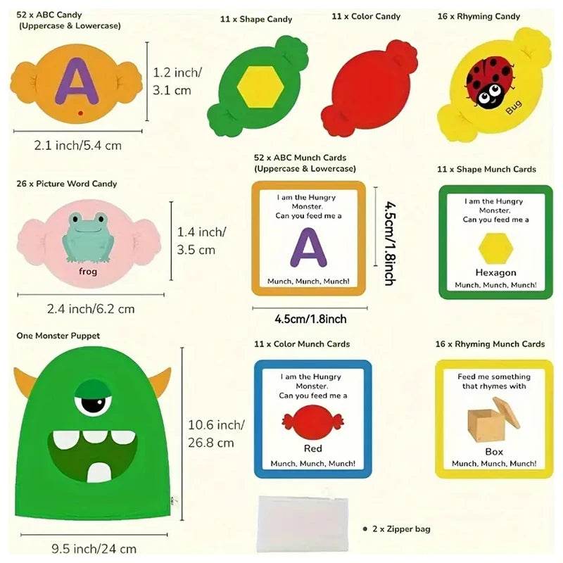 Alphabet Monster Matching Game Fun Letter Recognition Toy for Youngsters 3 Plus Classroom Home Learning Christmas Gift - ToylandEU