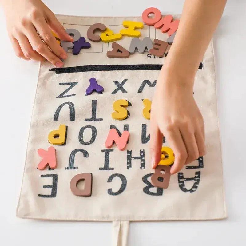  Alphabet Recognition Card Canvas Bag Set for Montessori Education ABC Cards and Canvas Storage Bag -  ToylandEU™
