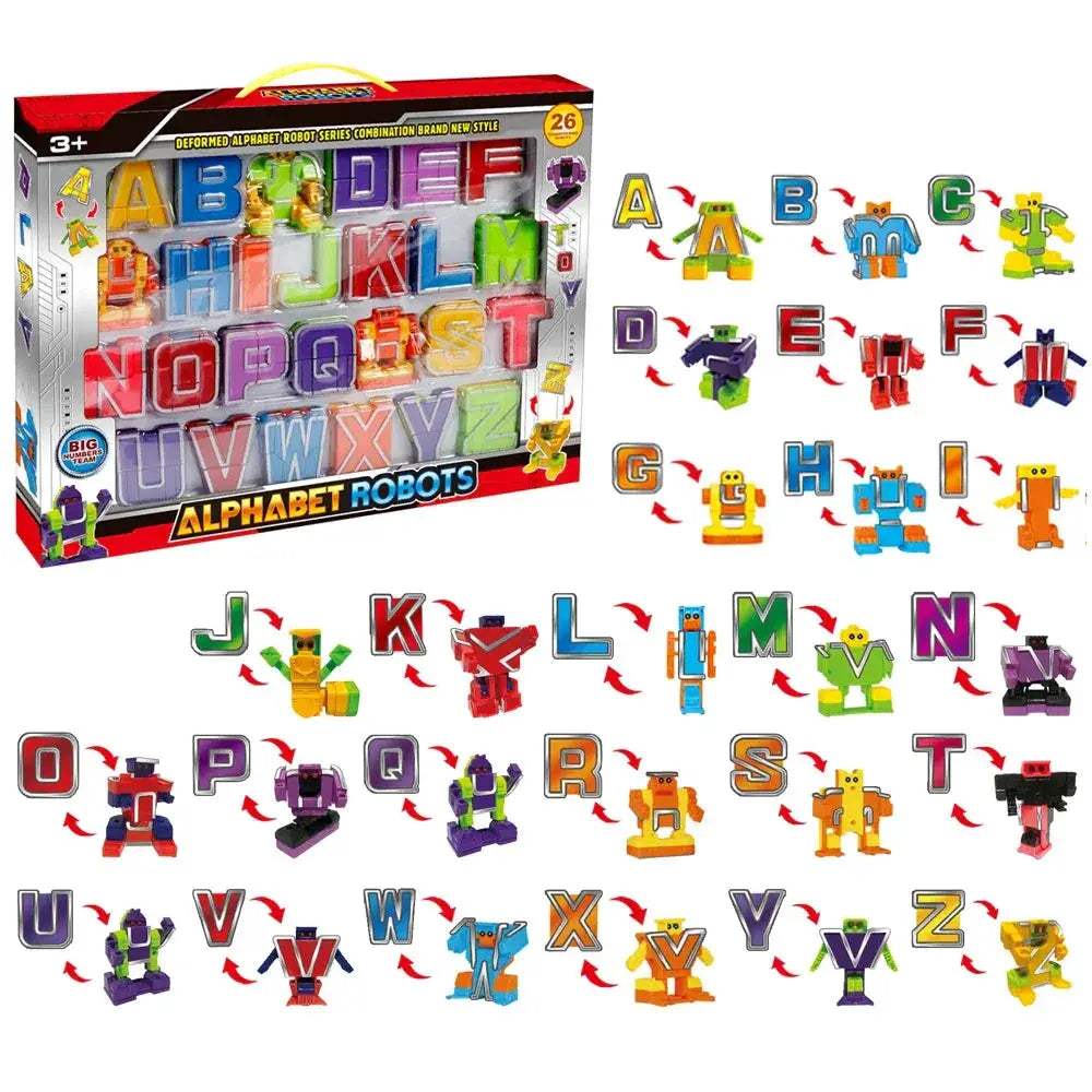 Alphabet Transformation Robot Toy For Kids 26 Transforming Letters - ToylandEU