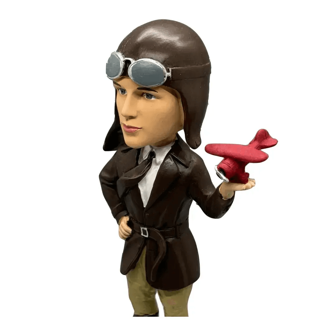 Amelia Earhart Bobblehead With Red Lockheed Vega 5B - ToylandEU