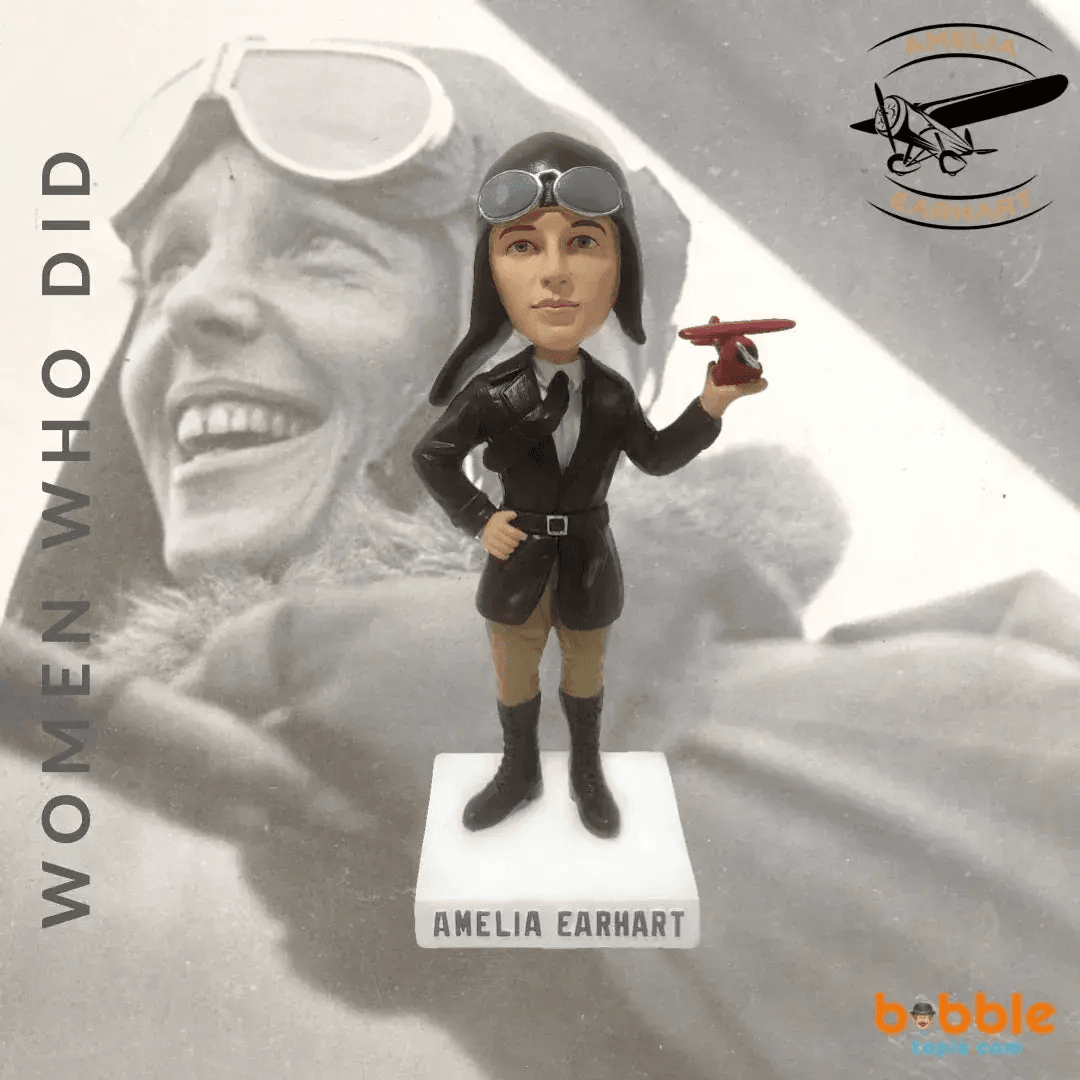 Amelia Earhart Bobblehead With Red Lockheed Vega 5B - ToylandEU