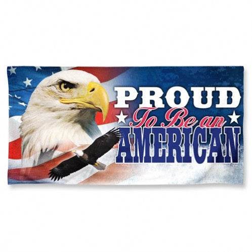 American Flag Beach Towel 30x60 Proud To Be American - ToylandEU