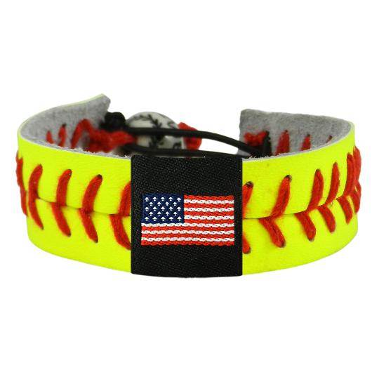American Flag Genuine Leather Bracelet Ceramic Bead - ToylandEU
