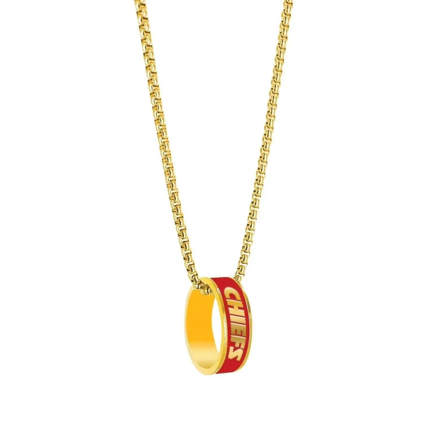 Aminco Kansas City Chiefs Necklace Pendant Ring Gold Plated -  ToylandEU™
