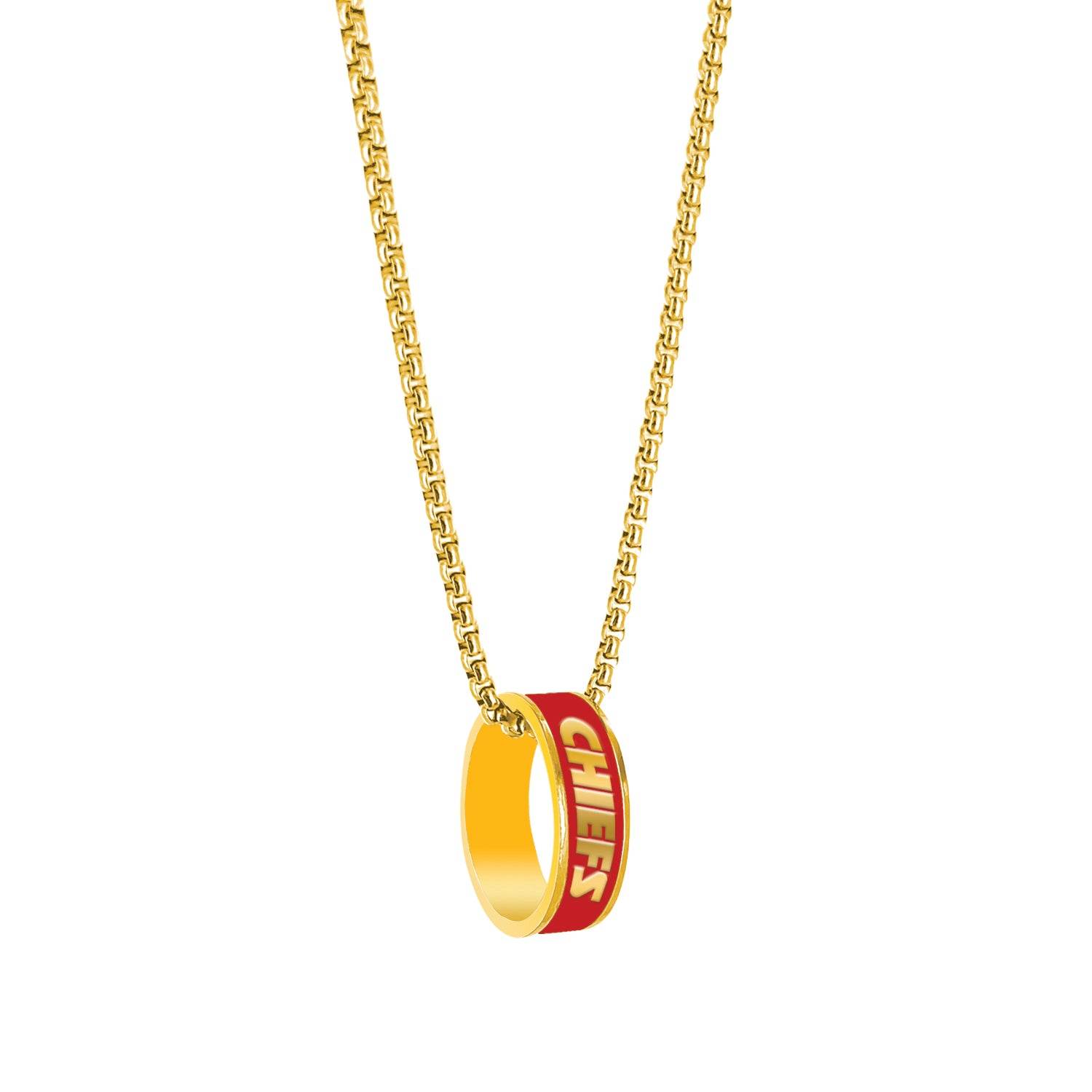 Aminco Kansas City Chiefs Necklace Pendant Ring Gold Plated - ToylandEU