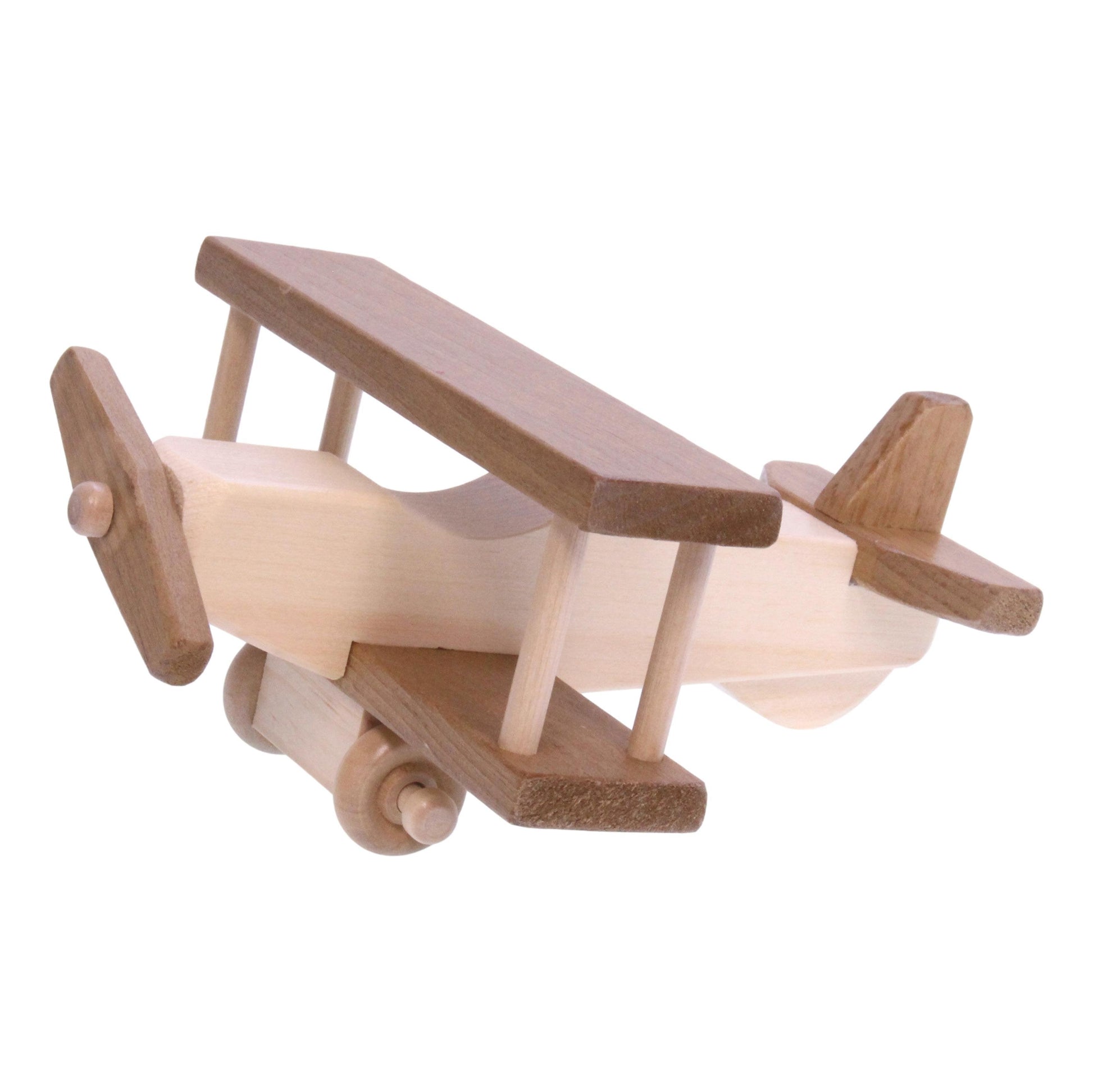 Amish Crafted Wooden Toy Airplane Spinning Propeller