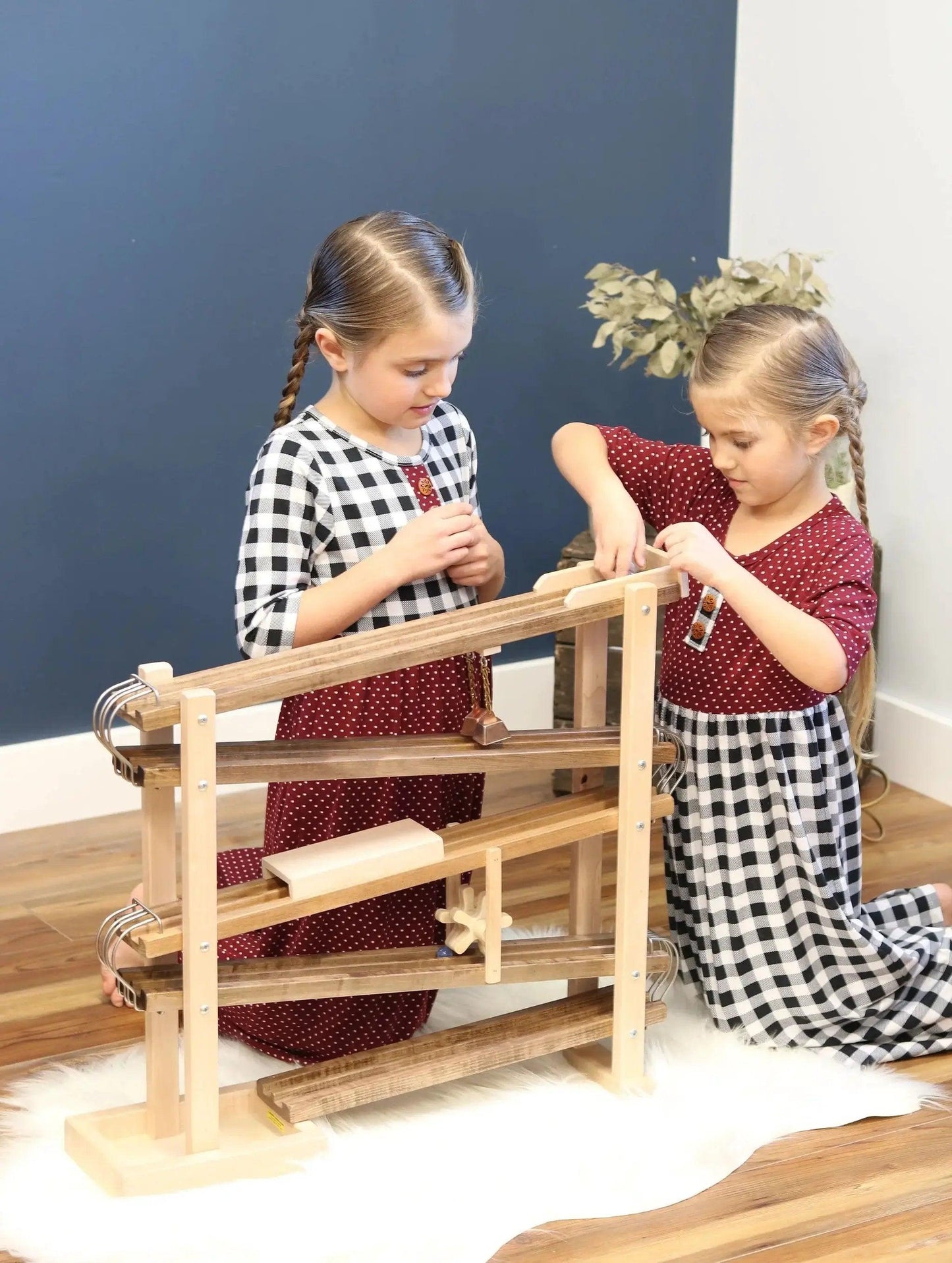  Amish-Made Deluxe Wooden Marble Flyer Racetrack Toy -  ToylandEU™