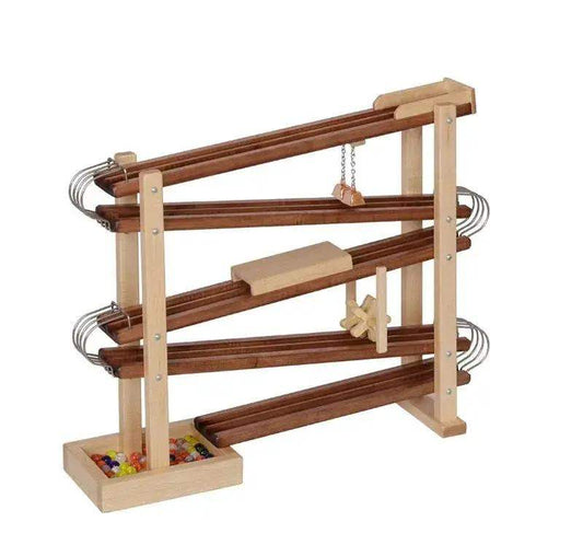 Amish-Made Deluxe Wooden Marble Flyer Racetrack Toy - ToylandEU