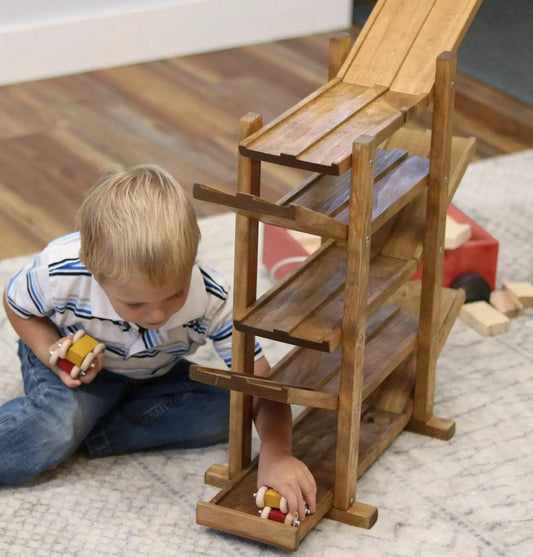 Amish-Made, Handcrafted Wooden Car Roller Racetrack Action Toy - ToylandEU