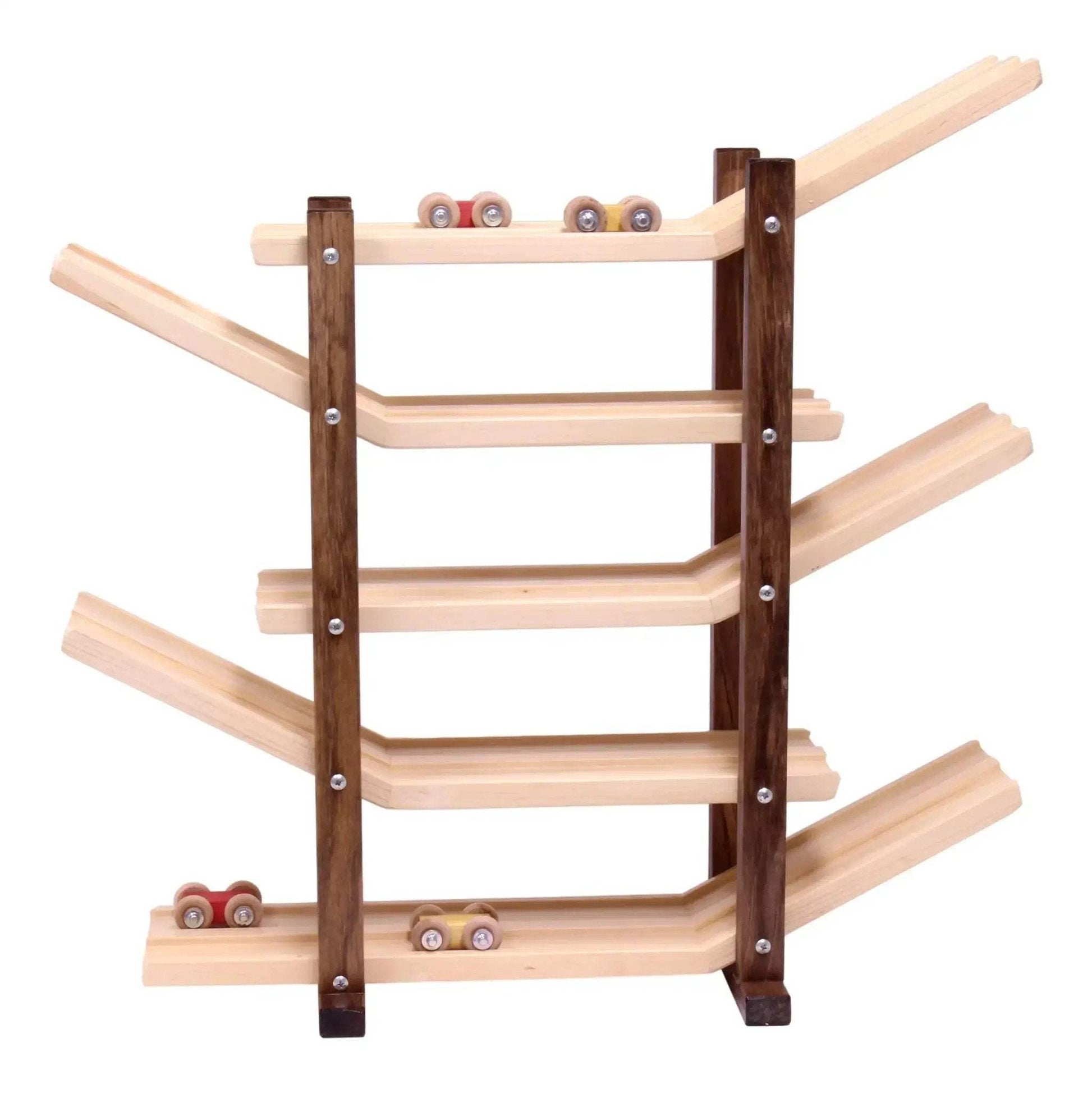 Amish-Made, Handcrafted Wooden Car Roller Racetrack Action Toy - ToylandEU