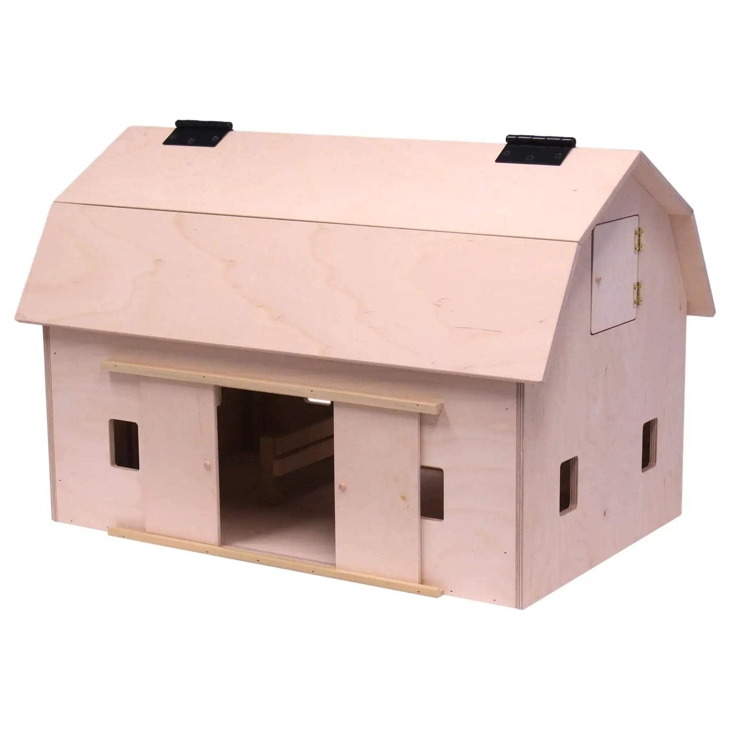 Amish-Made Large Wooden Hip-Roof Barn Toy, Unfinished - ToylandEU