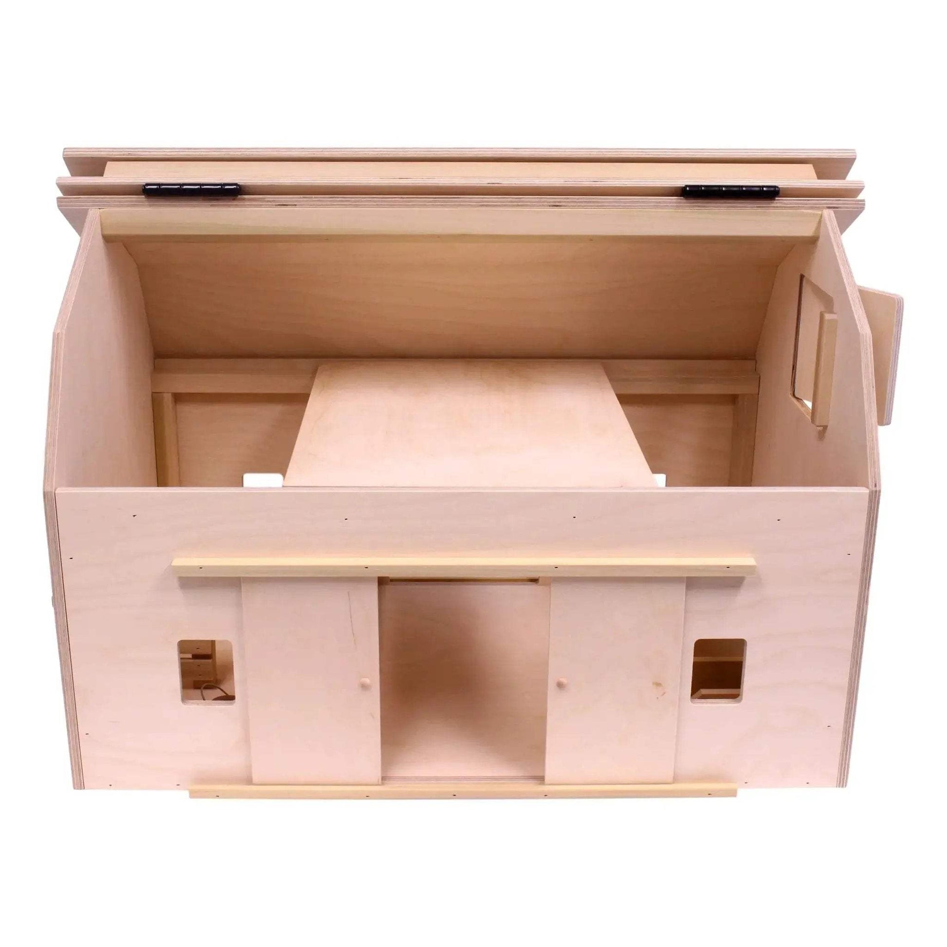 Amish-Made Large Wooden Hip-Roof Barn Toy, Unfinished - ToylandEU