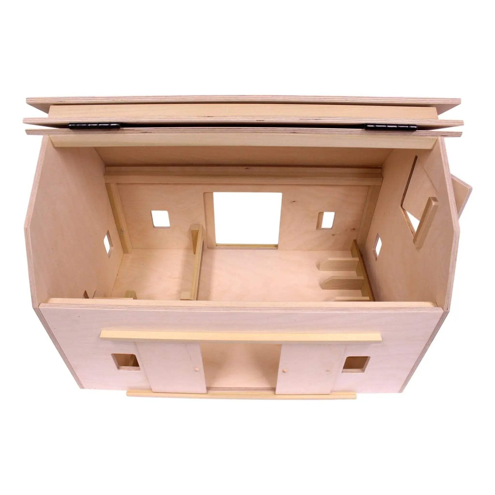 Amish-Made Large Wooden Hip-Roof Barn Toy, Unfinished - ToylandEU