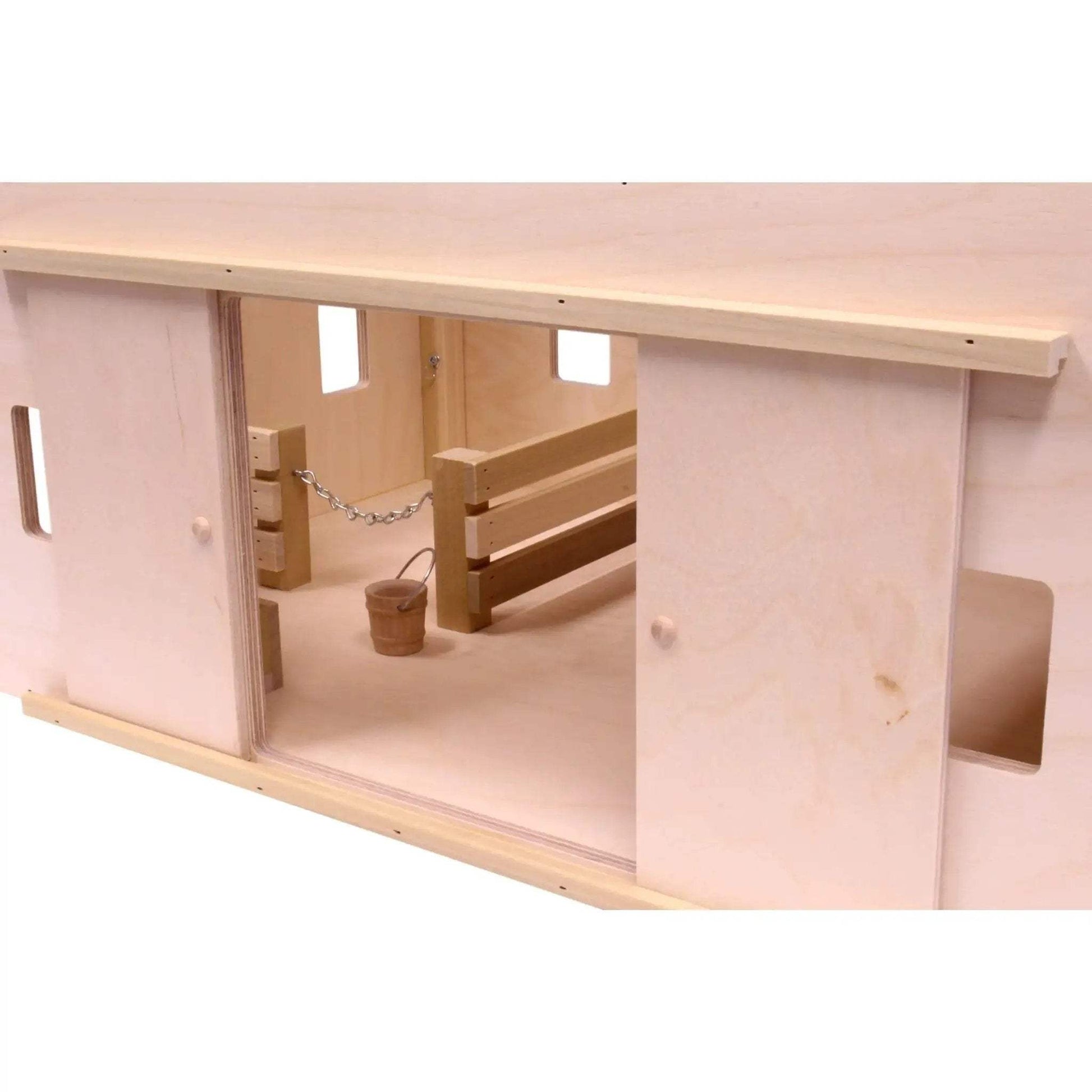 Amish-Made Large Wooden Hip-Roof Barn Toy, Unfinished - ToylandEU