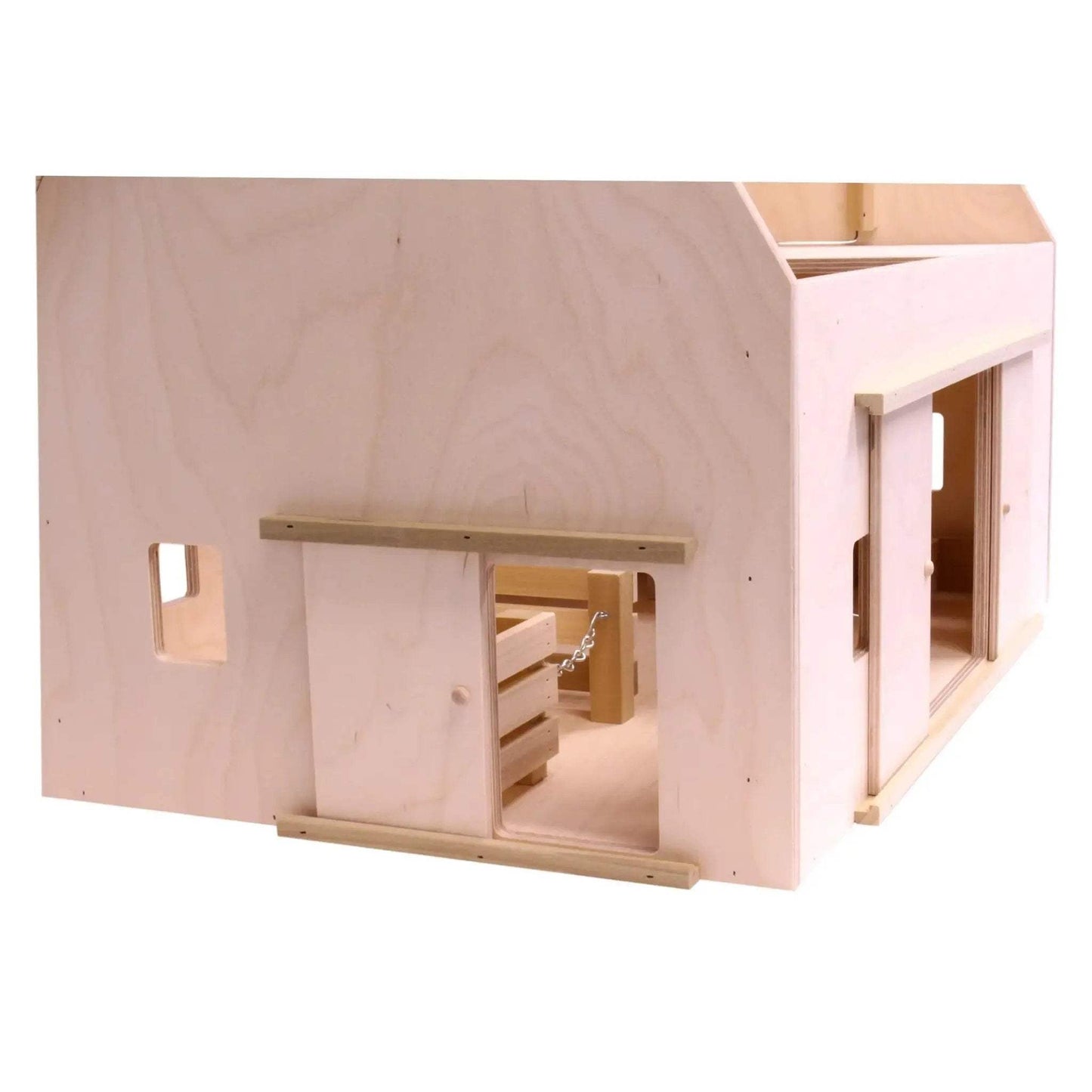 Amish-Made Large Wooden Hip-Roof Barn Toy, Unfinished - ToylandEU